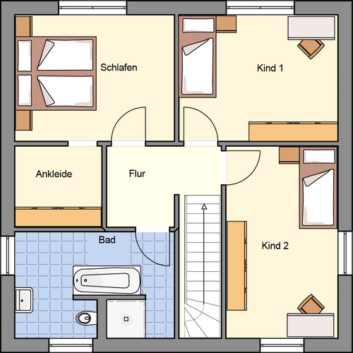 EWA-Stadtvilla Magdeburg 130qm Hausbau Berlin Brandenburg Magdeburg Grundriss Obergeschoss