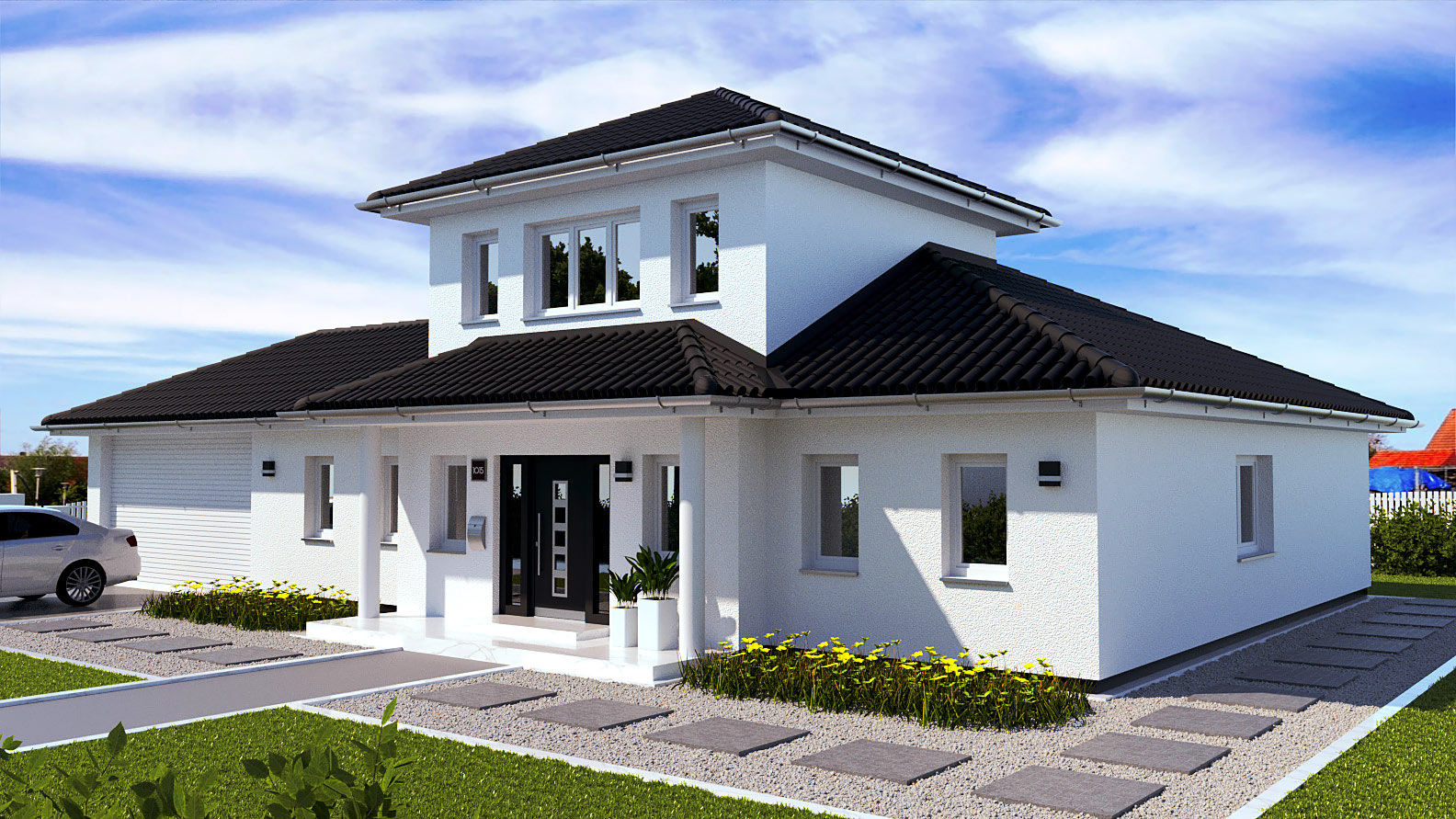 EWA-Bungalow Rügen 174qm Hausbau Berlin Brandenburg Magdeburg Vorderansicht