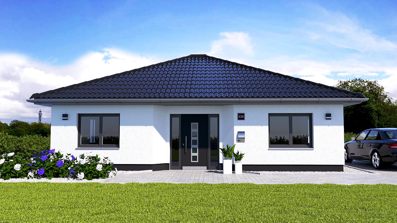 EWA-Bungalow-Sylt-123qm-Massivhausbau-Leipzig-Halle-Wittenberg-Vorderansicht EWA-Bungalow Sylt 123qm Massivhausbau Leipzig Halle Wittenberg Vorderansicht