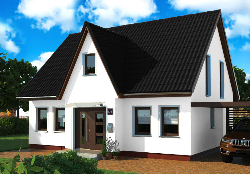 EWA-Landhaus Friesland 152qm Massivhausbau Leipzig Halle Wittenberg weiße Hauswand