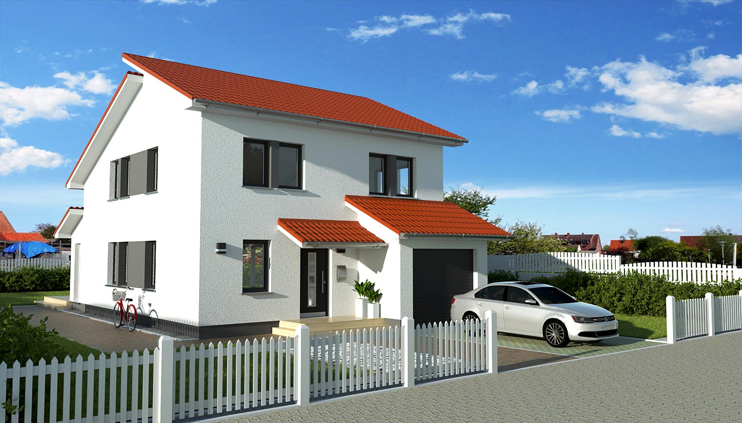 EWA-Stadtvilla Hamburg 156qm Hausbau Berlin Brandenburg Magdeburg Seitenansicht