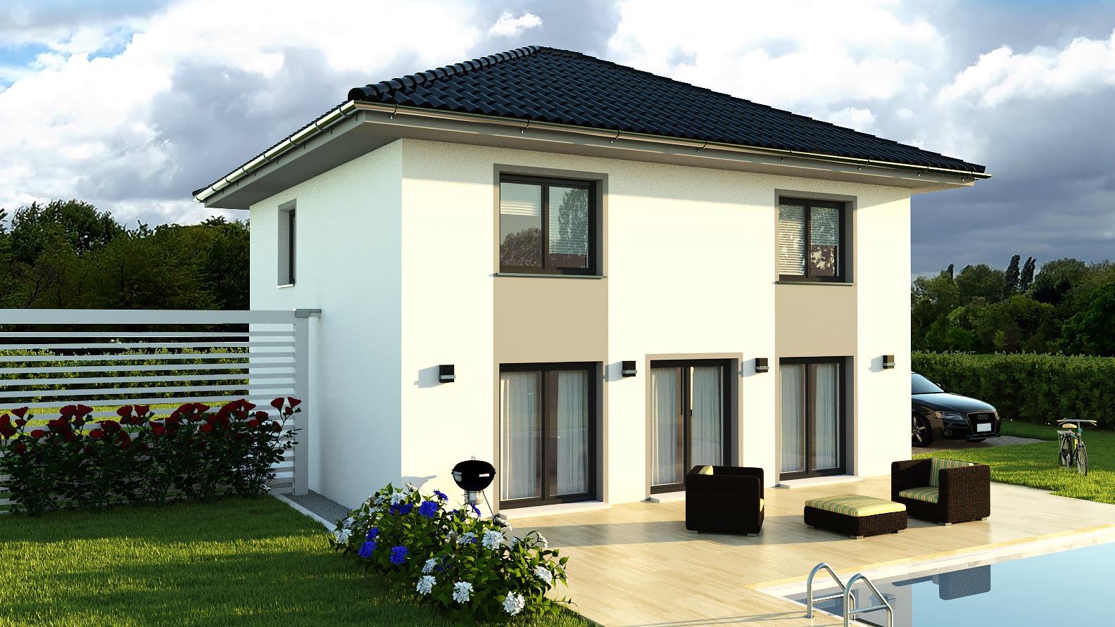 EWA-Stadtvilla-Lichterfelde-163qm-Massivhausbau-Leipzig-Halle-Wittenberg-Rückansicht EWA-Stadtvilla Lichterfelde 163qm Massivhausbau Leipzig Halle Wittenberg Rückansicht