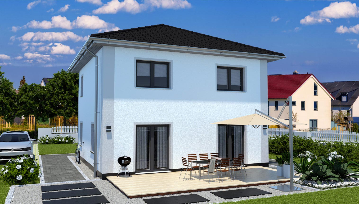 EWA-Stadtvilla Magdeburg 130qm Hausbau Berlin Brandenburg Magdeburg Rückansicht